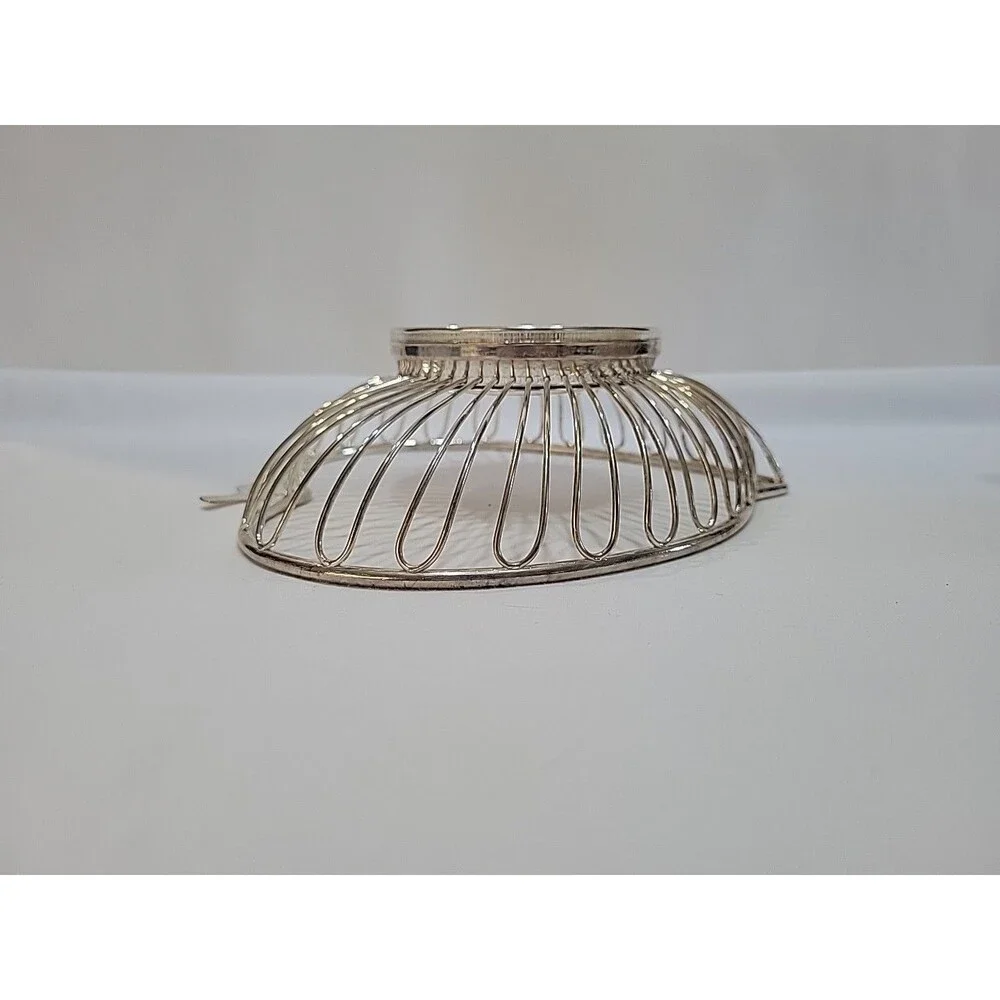 Vintage Silverplate Heart-Shaped Fruit Basket with Leaf Accent